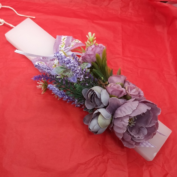 Πασχαλινή λαμπάδα με μπουκέτο λουλουδιών - κορίτσι, λαμπάδες, για παιδιά, για ενήλικες, για εφήβους - 3