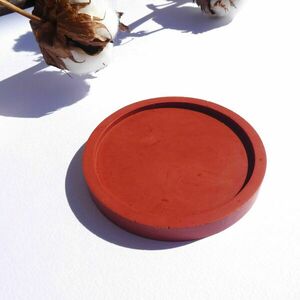 Δίσκος διακόσμησης χειροποίητος από ρητίνη νερού στρογγυλός terracotta 8x1cm - ρητίνη, πιατάκια & δίσκοι - 3