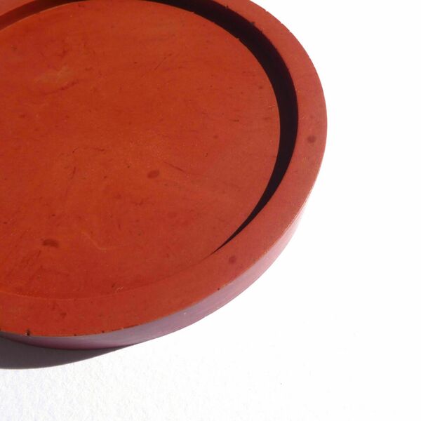 Δίσκος διακόσμησης χειροποίητος από ρητίνη νερού στρογγυλός terracotta 8x1cm - ρητίνη, πιατάκια & δίσκοι - 4