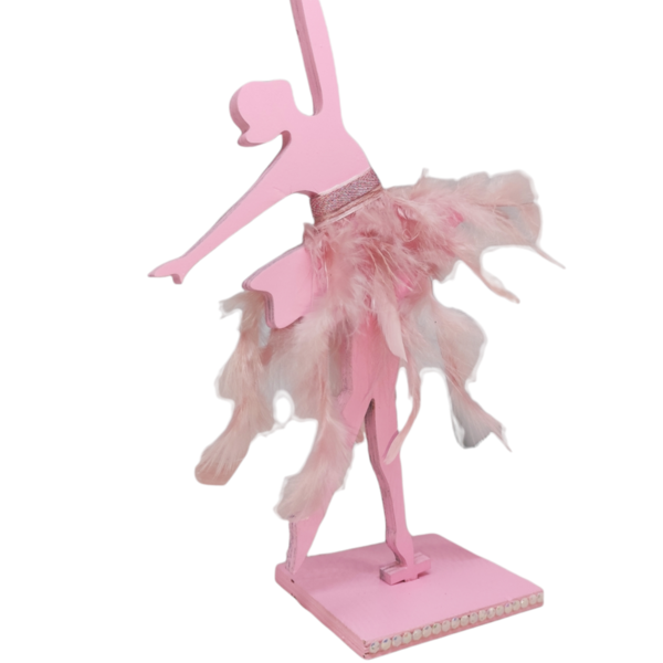 Λαμπάδα Πουέντ Με Ξύλινη Διακοσμητική Μπαλαρίνα Ροζ 30cm - κορίτσι, λαμπάδες, μπαλαρίνες, για παιδιά - 5