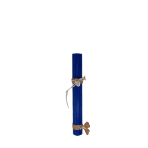 Λαμπάδα Αντρική Με Μεταλλικό Ασημί Στοιχείο Μπλε Ζαγρέ Οβάλ 20cm - αγόρι, λαμπάδες, για ενήλικες, για εφήβους - 3