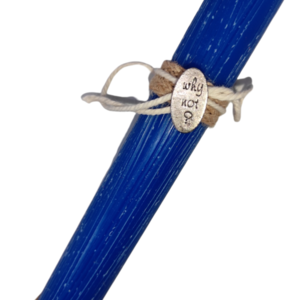 Λαμπάδα Αντρική Με Μεταλλικό Ασημί Στοιχείο Μπλε Ζαγρέ Οβάλ 20cm - αγόρι, λαμπάδες, για ενήλικες, για εφήβους - 2