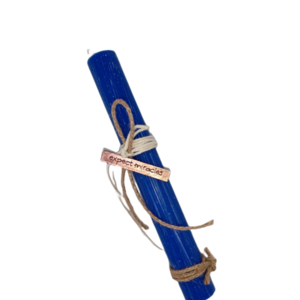 Λαμπάδα Αντρική Με Μεταλλικό Μπρονζέ Στοιχείο Μπλε Ζαγρέ Οβάλ 20cm - αγόρι, λαμπάδες, για ενήλικες, για εφήβους