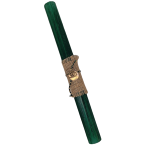 Λαμπάδα Αντρική Πράσινη Οβάλ 30cm Με Μεταλλικά Στοιχεία - αγόρι, λαμπάδες, για ενήλικες, για εφήβους