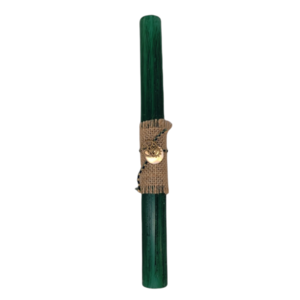 Λαμπάδα Αντρική Πράσινη Οβάλ 30cm Με Μεταλλικά Στοιχεία - αγόρι, λαμπάδες, για ενήλικες, για εφήβους - 2
