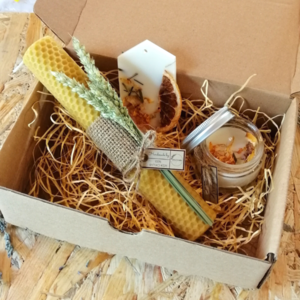 Πασχαλινό Gift Box με Φυτική Λαμπάδα & Κεριά I - κορίτσι, λουλούδια, λαμπάδες, για ενήλικες, για εφήβους - 2
