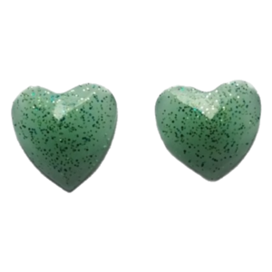 "little hearts":Σκουλαρίκια καρφωτά από υγρό γυαλί - γυαλί, καρφωτά, μικρά, ατσάλι, καρφάκι