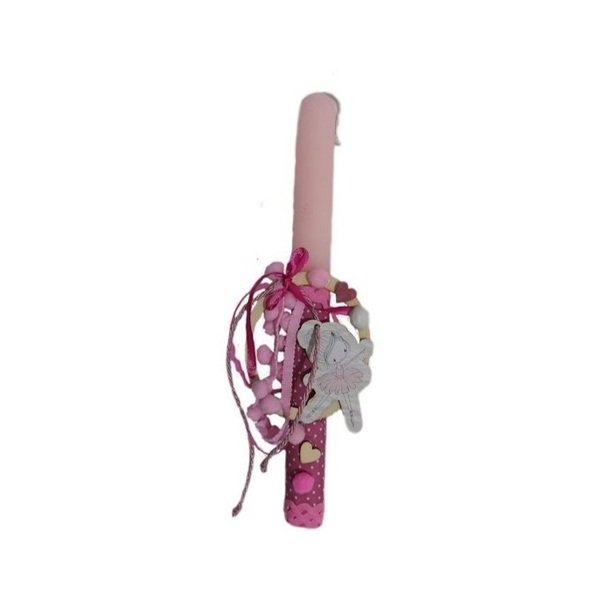 Λαμπάδα μπαλαρίνα, οβάλ ροζ κερί 30cm με άρωμα - κορίτσι, λαμπάδες, μπαλαρίνες, για παιδιά, για μωρά