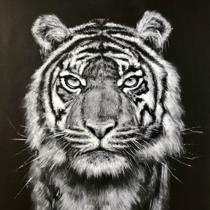 Πίνακας ζωγραφικής «The tiger” σε καμβά - πίνακες & κάδρα - 2