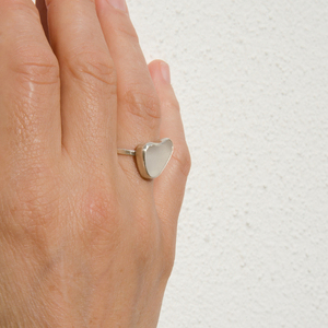 THE HEART | Ασημένιο δαχτυλίδι με γυαλόπετρα καρδιά - ασήμι 925, καρδιά, γεωμετρικά σχέδια, βεράκια, αυξομειούμενα - 4
