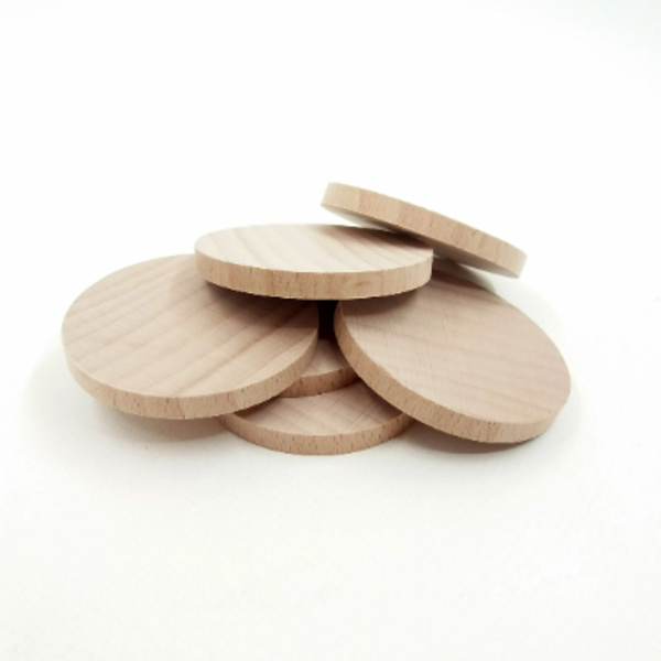 Ξύλινοι πλακέ κύκλοι διαμέτρου 6,30 cm - σετ 2 τεμαχίων - υλικά κατασκευών - 2