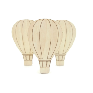 Αερόστατο ξύλινη φιγούρα διακοσμητική - σετ 10 τεμαχίων - υλικά κατασκευών