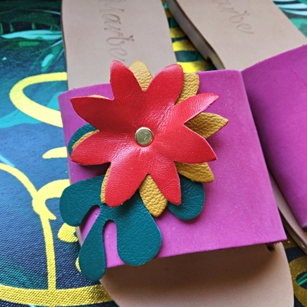 Handmade Leather Sandal : Athina - δέρμα, boho, φλατ, slides - 3