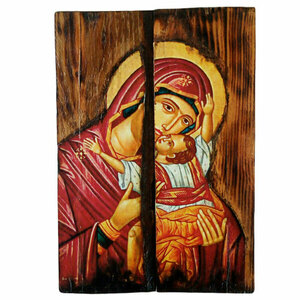 Παναγία Γλυκοφιλούσα Εικόνα Σε Ξύλο 22x14cm - πίνακες & κάδρα, πίνακες ζωγραφικής