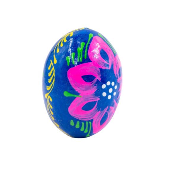 Ξύλινο διακοσμητικό χειροποίητο αυγό , 7εκ. μπλε φουξιο - αγόρι, διακοσμητικά, για ενήλικες - 3