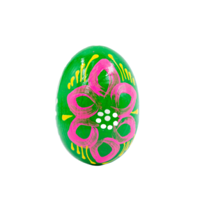 Ξύλινο διακοσμητικό χειροποίητο αυγό , 7εκ. πράσινο-φούξιο - αγόρι, διακοσμητικά, για ενήλικες