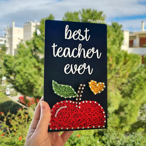 Ξύλινο δώρο για δασκάλα ή δάσκαλο "Best Teacher Ever" (20x12cm) - πίνακες & κάδρα, δώρα για δασκάλες - 4