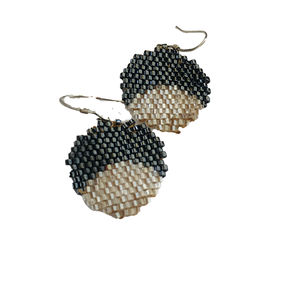 Γυναικεία σκουλαρίκια κύκλος , με χάντρες miyuki Delica - ημιπολύτιμες πέτρες, χάντρες, κρεμαστά, μεγάλα, γάντζος - 4