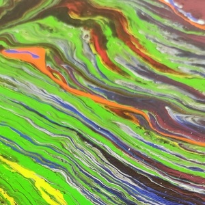 Ακρυλικά "τροπικά" χρώματα σε καμβά 30x60 cm - πίνακες & κάδρα, ακρυλικό, πίνακες ζωγραφικής - 5