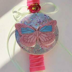 Λαμπάδα αρωματική πεταλούδα ροζ - κορίτσι, λαμπάδες, για παιδιά, αρωματικές λαμπάδες - 4