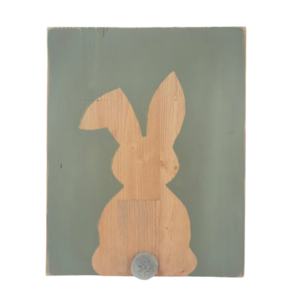 "Easter Bunny" - Ξύλινο καδράκι "λαγός" 25 × 30 εκ. - πίνακες & κάδρα, λαγουδάκι, δώρο πάσχα