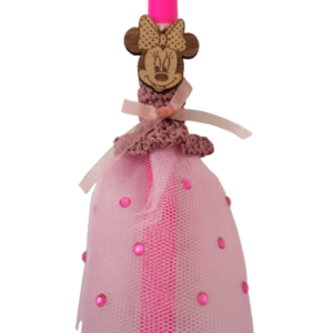 Βρεφικό σετ λαμπάδα "Φούξια ποντικίνα με Χειροποίητο τσαντάκι backpack" - κορίτσι, λαμπάδες, για παιδιά, ήρωες κινουμένων σχεδίων, για μωρά - 2