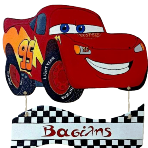 Ξύλινο κάδρο "McQueen" ζωγραφισμένο στο χέρι - 40 x 35εκ. - πίνακες & κάδρα, αγόρι, αυτοκίνητα, προσωποποιημένα, παιδικά κάδρα