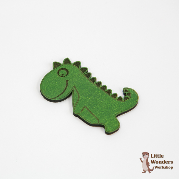 Ξύλινη Φιγούρα "Δεινόσαυρος", Πράσινη, Διάσταση: 8Χ6εκ. - αγόρι, δεινόσαυρος, διακοσμητικά, για παιδιά, ζωάκια - 2