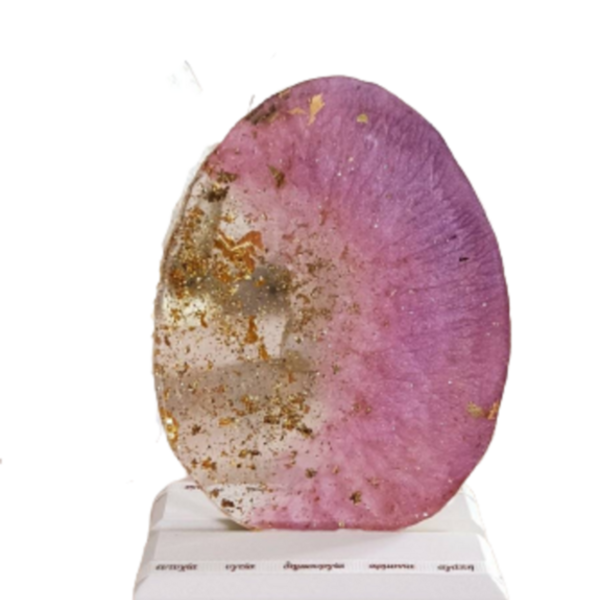 Πασχαλινό μωβ αυγό από υγρό γυαλί - νονά, διακοσμητικά, πασχαλινά αυγά διακοσμητικά, για ενήλικες, δώρα για γυναίκες