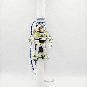 Χειροποίητη λευκή πλακέ λαμπάδα 32 εκ. αστροναύτης - αγόρι, λαμπάδες, για παιδιά - 3
