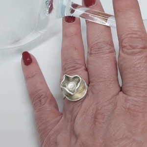 Δαχτυλίδι από ασήμι "fler" - ασήμι 925, λουλούδι, αυξομειούμενα - 5