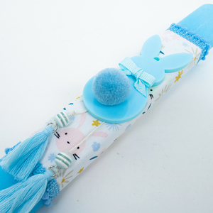 Χειροποίητη Πασχαλινή Λαμπάδα Παιδική με γαλάζιο κουνελάκι plexi glass, 25εκ. "Sweet Rabbit" - αγόρι, λαμπάδες, για παιδιά, για μωρά - 2