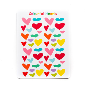 «Colourful Hearts Stickers» Φύλλο Αυτοκόλλητο 27cmx21cm - καρδιά, κορίτσι, αγόρι, δώρο, αυτοκόλλητα