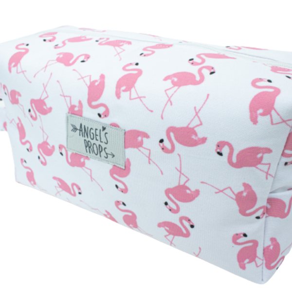 Χειροποίητο νεσεσέρ box "Flamingo Collection" (21x11x9) - ύφασμα, για ενήλικες, για εφήβους, καλλυντικών, ταξιδίου - 4