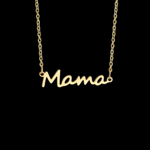 Χρυσό Κολιέ "Mama" - μαμά, κοντά, ατσάλι, κοσμήματα, γιορτή της μητέρας - 2