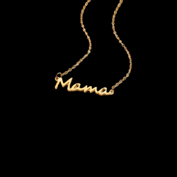 Χρυσό Κολιέ "Mama" - μαμά, κοντά, ατσάλι, κοσμήματα, γιορτή της μητέρας - 3