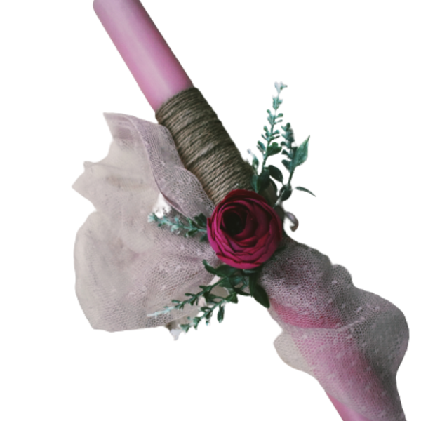 Πασχαλινή Λαμπάδα Τριαντάφυλλο... - κορίτσι, λουλούδια, λαμπάδες, για ενήλικες