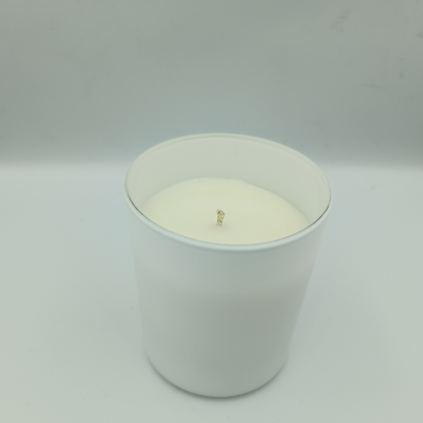 100% Φυτικό Αρωματικό Κερί σόγιας 150γρ. Λευκό Γυάλινο δοχείο με Ξύλινο καπάκι Άρωμα Apple Fresh (μήλο-κανέλα) - αρωματικά κεριά - 2