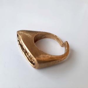 Δαχτυλίδι από μπρούτζο με άνοιγμα - γεωμετρικά σχέδια, μπρούντζος, μεγάλα, αυξομειούμενα - 2