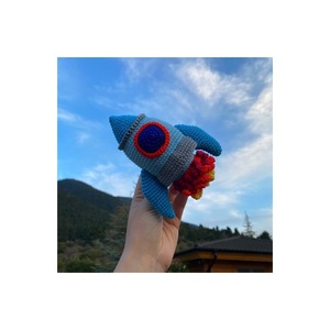 Λαμπάδα πλεκτός πύραυλος 30 cm - αγόρι, λαμπάδες, για παιδιά, πύραυλοι, παιχνιδολαμπάδες - 2