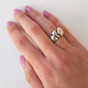 Ασημένιο δαχτυλίδι με σκάλισμα - ασήμι, σταθερά - 2