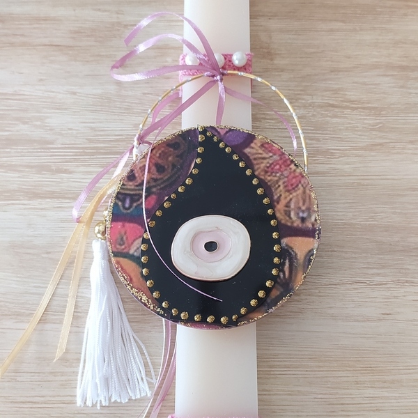 Πασχαλινή αρωματική λαμπάδα (30cm) Lucky Eye - κορίτσι, λαμπάδες, για ενήλικες, πασχαλινά δώρα, διακοσμητικό πασχαλινό - 4