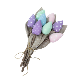 Διακοσμητικό Υφασμάτινο Λουλούδι “Tulip bouquet_” - ύφασμα, δώρο, λουλούδια, διακοσμητικά