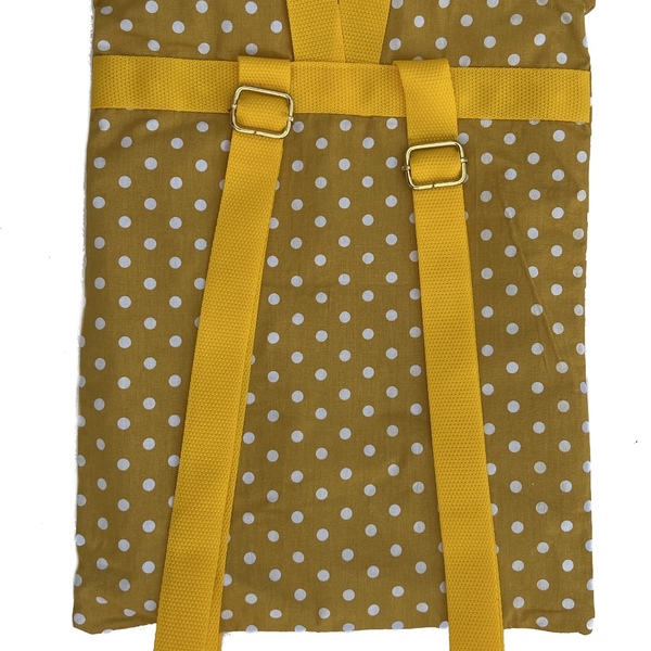 Σακίδιο πλάτης / backpack από ύφασμα mustard - ύφασμα, πλάτης, all day, φθηνές - 2