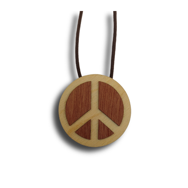 Ξύλινο Χειροποίητο Μενταγιόν Σύμβολο Ειρήνης - ξύλο, μενταγιόν