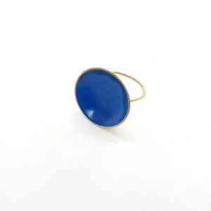 Δαχτυλίδι γουβάκι με μπλε σμάλτο - ορείχαλκος, αυξομειούμενα