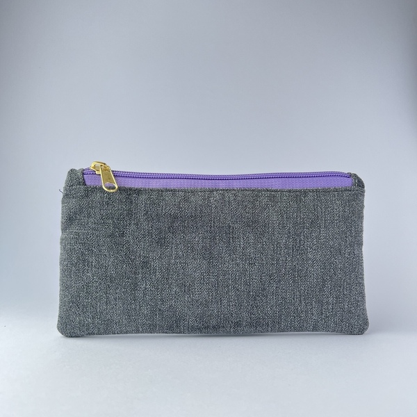 Xειροποίητο πορτοφόλι / κασετίνα από ύφασμα με μοτίβο soft grey - ύφασμα, μοντέρνο, πορτοφόλια