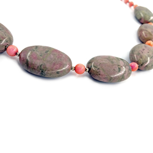 Κολιέ με ροδοχρωσίτες, ροζ κοράλι & ασήμι 925 - ημιπολύτιμες πέτρες, κοράλλι, μοναδικό, ασήμι 925 - 3