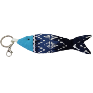 Μπρελόκ υφασμάτινο ψάρι μπλε - ύφασμα, ψάρι, δώρο, χειροποίητα, σπιτιού