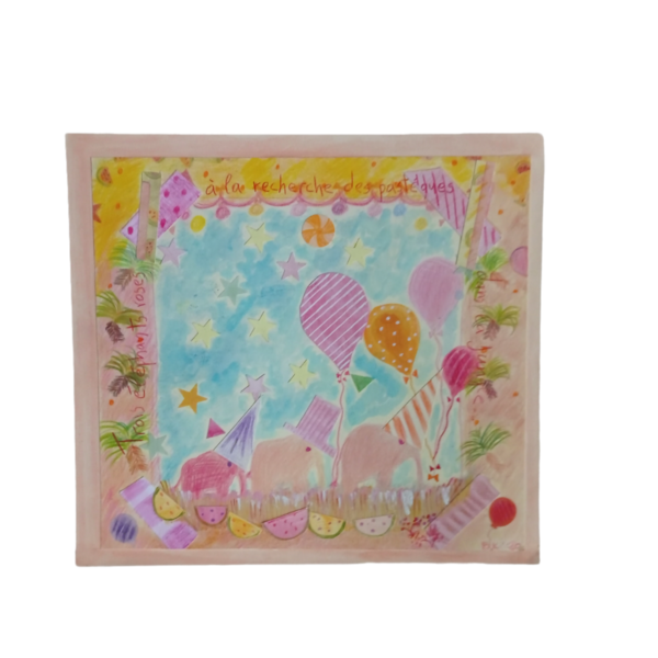 Παιδικός πίνακας σε ψηφιακή επιχρωματισμένη εκτύπωση, "Τρεις ροζ ελέφαντες στην ζούγκλα Νο2". Διαστάσεις 30Χ30εκ. - κορίτσι, δώρο, ελεφαντάκι, παιδικοί πίνακες - 3